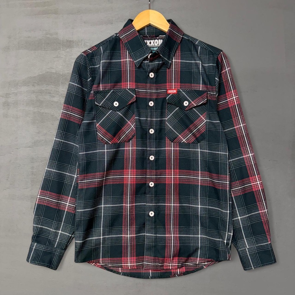 Dixxon Flannel Company The King Elvis RARE Plaid Shirt Dark‎ Green Red XS